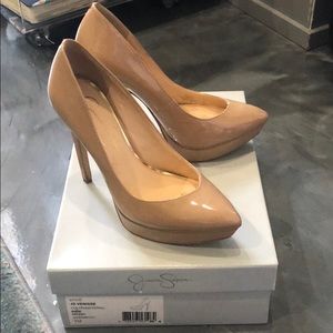 Nude platform heels size 7